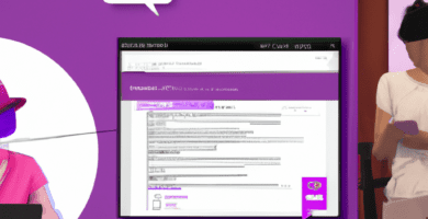 una ilustracion vectorial sobre como agregar funciones de compartir pantalla a tu chat en vivo en wordpress en escala de lilas y colores tecnologicos pero predominando siempre el color hexadecimal b