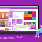 una ilustracion vectorial sobre como agregar funciones de compartir pantalla a tu sitio web de citas en linea en wordpress en escala de lilas y colores tecnologicos pero predominando siempre el color