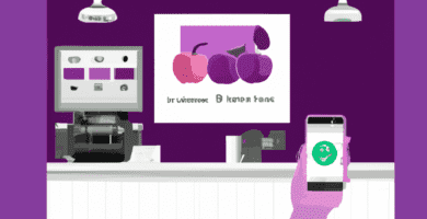 una ilustracion vectorial sobre como agregar un sistema de integracion con apple pay en tu sitio web de portafolio en wp portfolio en escala de lilas y colores tecnologicos pero predominando siempre
