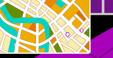 una ilustracion vectorial sobre como agregar un sistema de integracion con google maps en tu sitio web de directorios en geodirectory en escala de lilas y colores tecnologicos pero predominando siemp