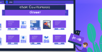 una ilustracion vectorial sobre como agregar un sistema de integracion con salesforce en tu sitio web de listas de reproduccion de videos en video gallery en escala de lilas y colores tecnologicos pe