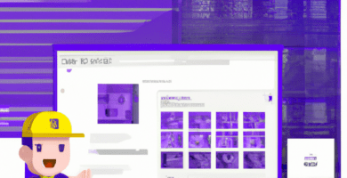 una ilustracion vectorial sobre como agregar un systema de integracion con ethereum en tu sitio web de listas de reproduccion de videos en video gallery en escala de lilas y colores tecnologicos pero