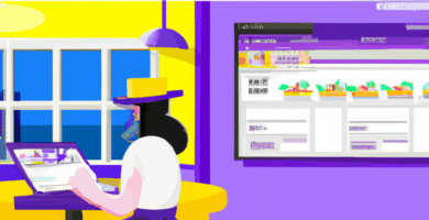 una ilustracion vectorial sobre como agregar y administrar servicios en tu sitio web de reserva de citas en bookly en escala de lilas y colores tecnologicos pero predominando siempre el color hexadec