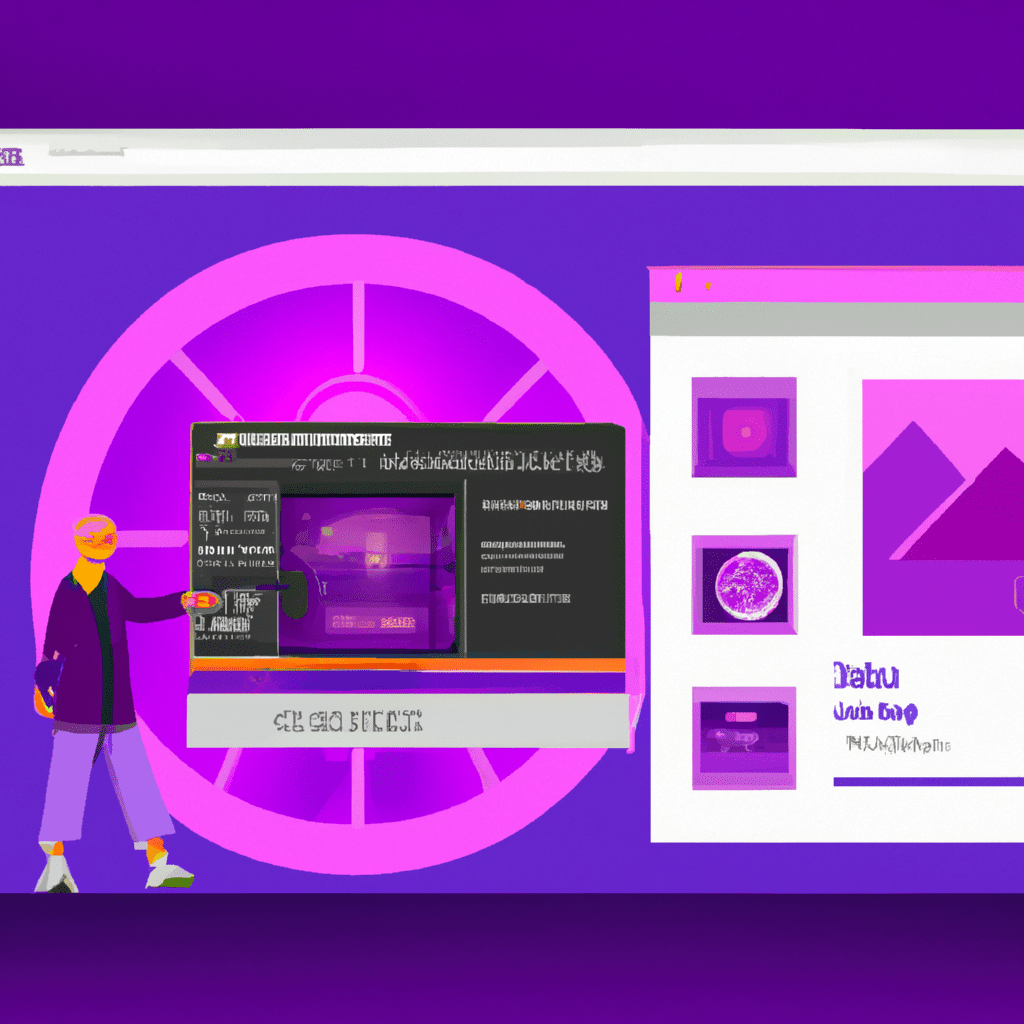 una ilustracion vectorial sobre como agregar y administrar sitios web de directorios en wordpress en escala de lilas y colores tecnologicos pero predominando siempre el color hexadecimal b78af2 con