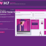 una ilustracion vectorial sobre como crear un sitio web de citas en linea con wordpress en escala de lilas y colores tecnologicos pero predominando siempre el color hexadecimal b78af2 con mas del 40