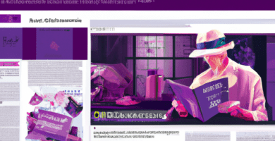 una ilustracion vectorial sobre como crear un sitio web de noticias en wordpress con newspress en escala de lilas y colores tecnologicos pero predominando siempre el color hexadecimal b78af2 con mas 2