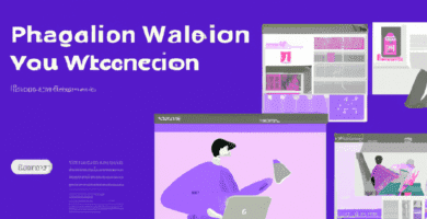 una ilustracion vectorial sobre como personalizar la pagina de inicio de sesion en wordpress en escala de lilas y colores tecnologicos pero predominando siempre el color hexadecimal b78af2 con mas d